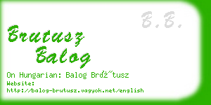brutusz balog business card